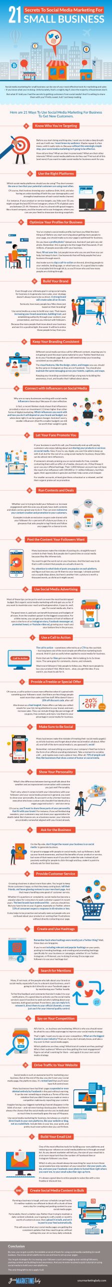 , 21 Secrets to Social Media Marketing for Small Business [Infographic], TornCRM