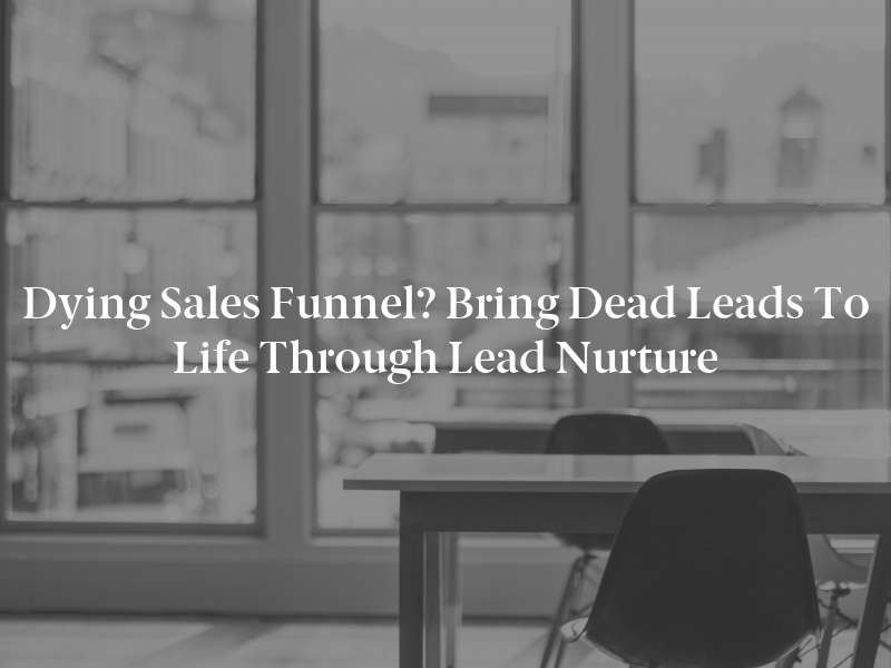 Dying Sales Funnel? Bring Dead Leads to Life Through Lead Nurture