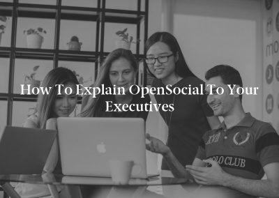 How to Explain OpenSocial to Your Executives