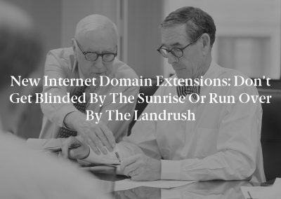 New Internet Domain Extensions: Don’t Get Blinded by the Sunrise or Run Over by the Landrush