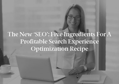 The New ‘SEO’: Five Ingredients for a Profitable Search Experience Optimization Recipe
