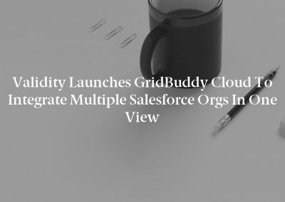 Validity Launches GridBuddy Cloud To Integrate Multiple Salesforce Orgs In One View